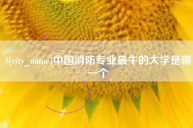 三明中国消防专业最牛的大学是哪一个