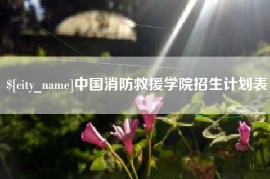 三明中国消防救援学院招生计划表